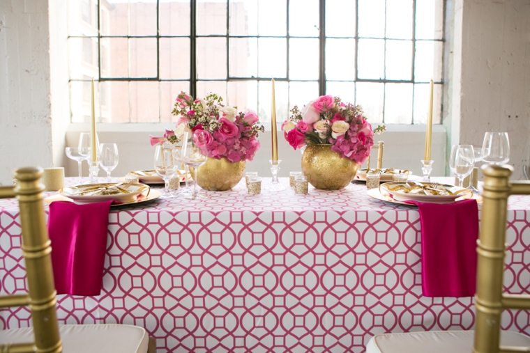 Modern Chic Pink and Gold Wedding Ideas via TheELD.com