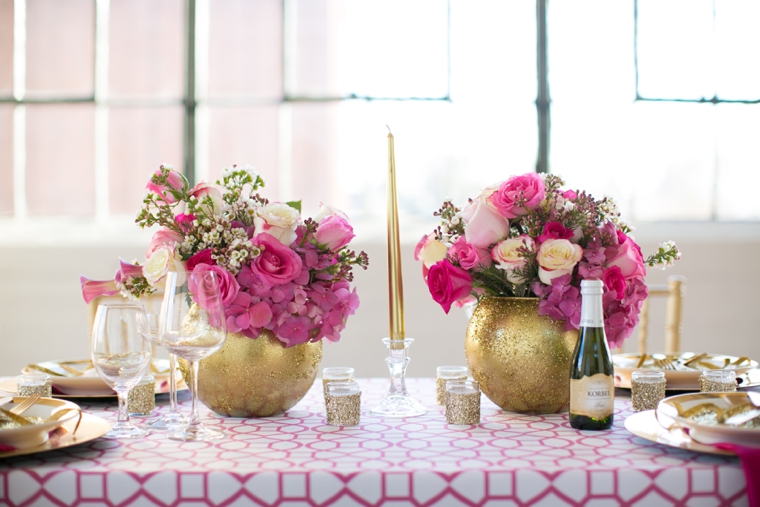 Modern Chic Pink and Gold Wedding Ideas via TheELD.com