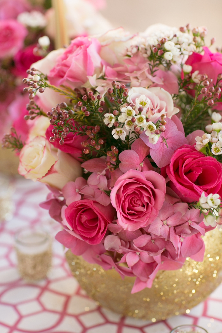 Modern Chic Pink and Gold Wedding Ideas via TheELD.com