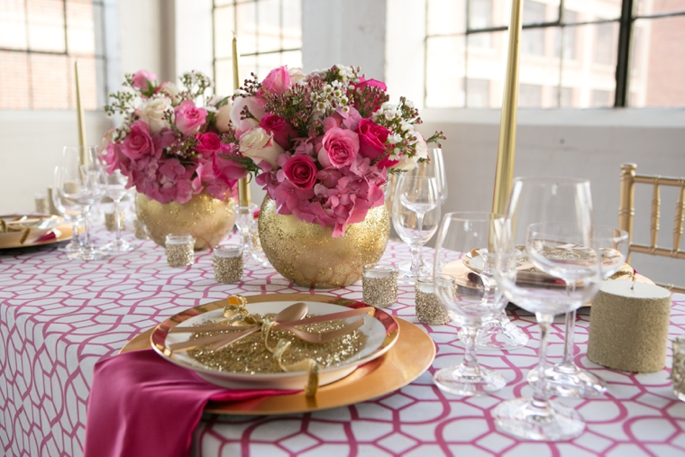 Modern Chic Pink and Gold Wedding Ideas via TheELD.com