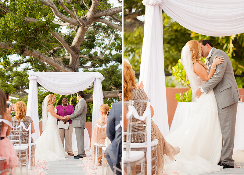 Classic Pink and Silver Bahamas Destination Wedding via TheELD.com