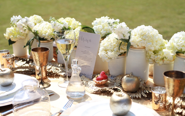 Romantic Gold and White Wedding Ideas via TheELD.com