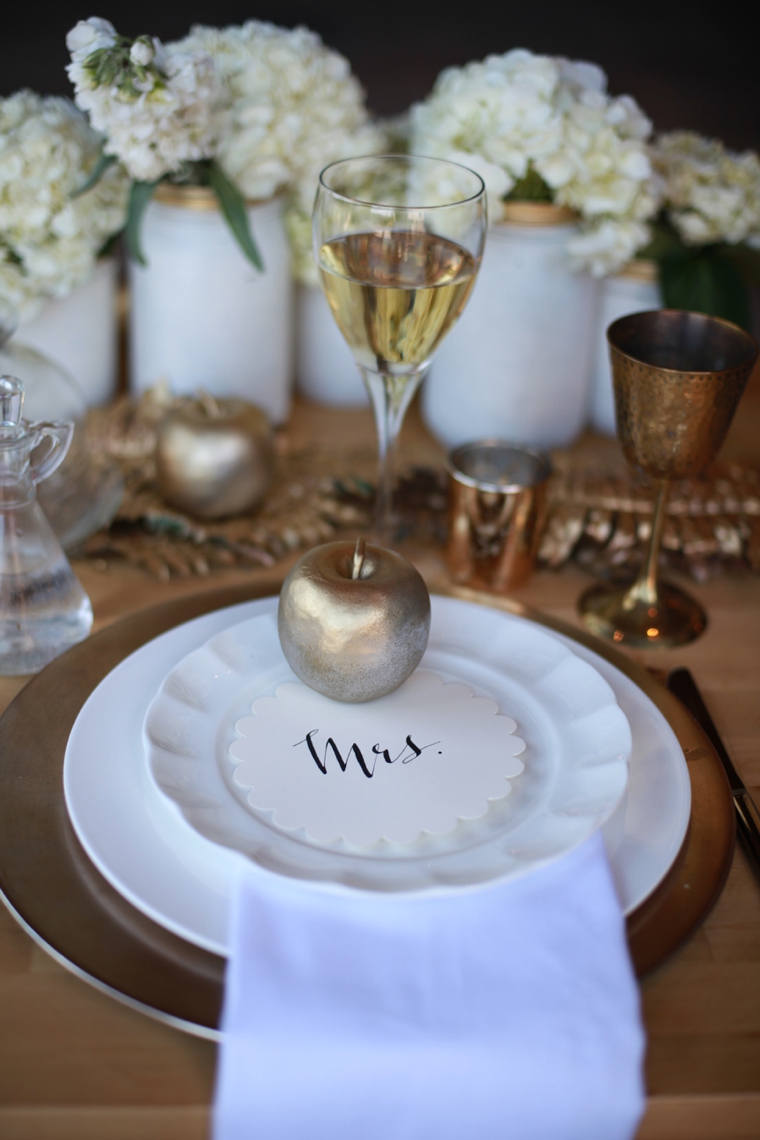 Romantic Gold and White Wedding Ideas via TheELD.com