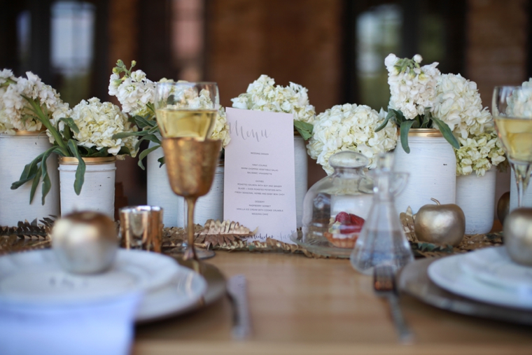 Romantic Gold and White Wedding Ideas via TheELD.com