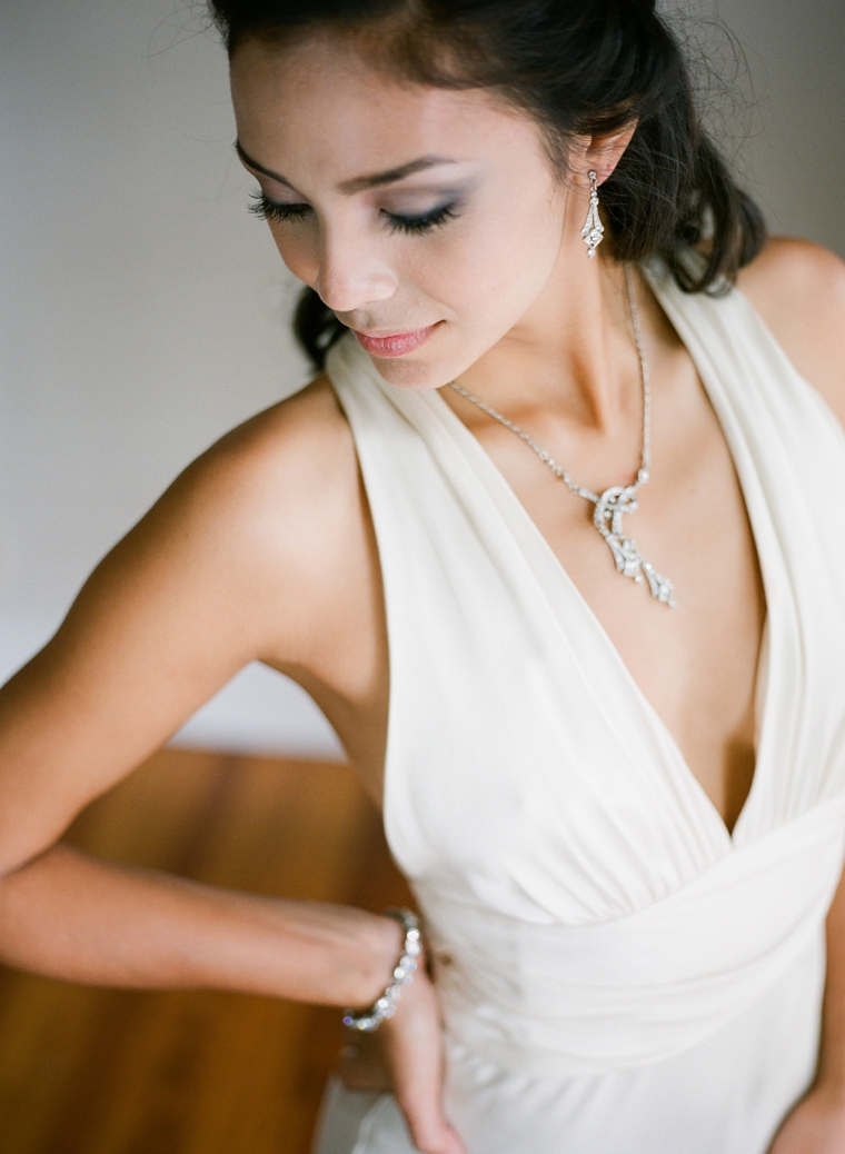 What Jewelry to Wear with V-Neck Wedding Dress? - Ask Emmaline | V neck  wedding dress, Deep v neck dress, Dress