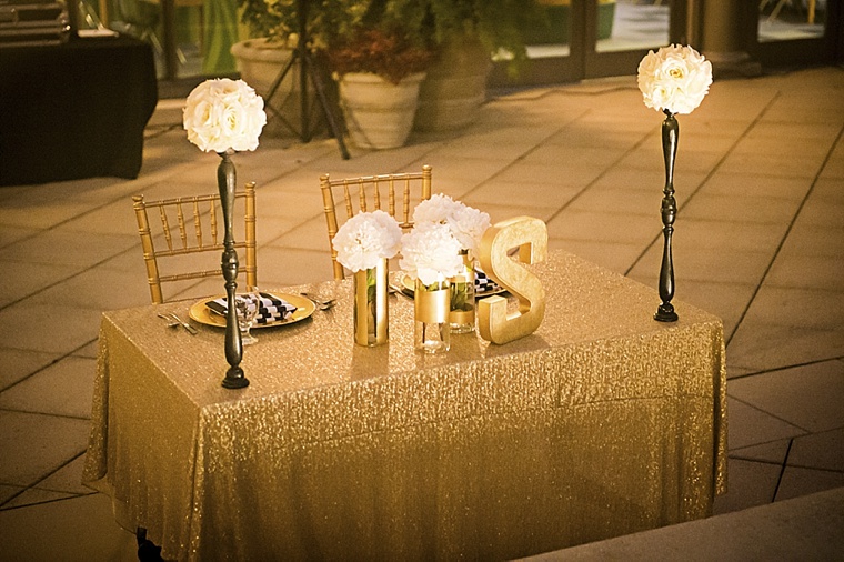 Modern Elegant White, Black and Gold Wedding  via TheELD.com