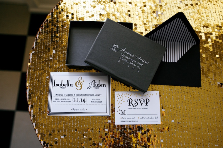 Modern Black and Gold Wedding Ideas via TheELD.com