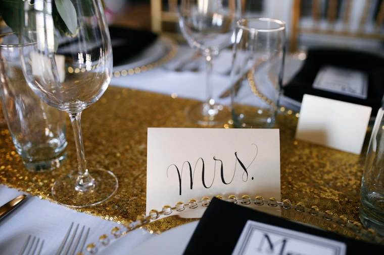 Modern Black and Gold Wedding Ideas via TheELD.com