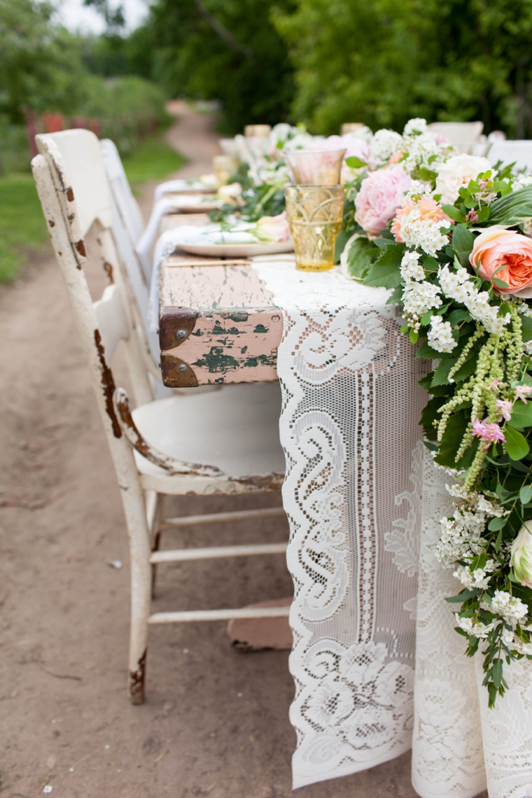 Vintage Shabby Chic Wedding Inspiration via TheELD.com