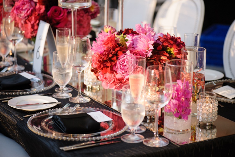 Modern Elegant Pink and Black Wedding  via TheELD.com