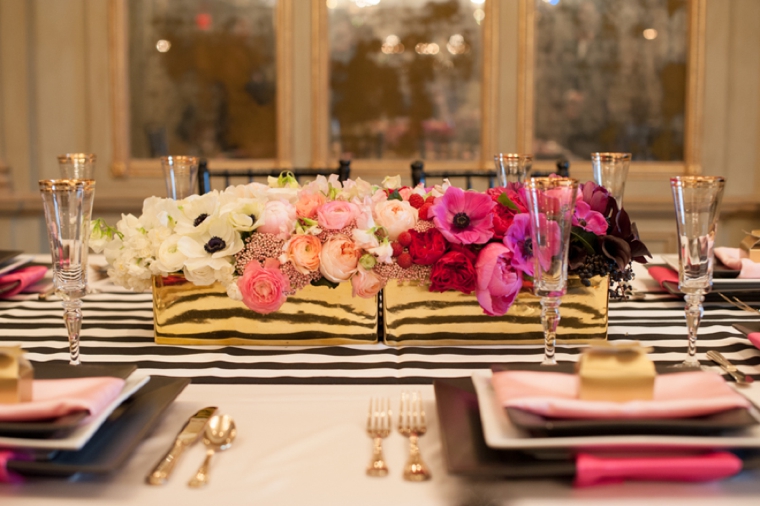 Modern Pink and Black Wedding Ideas via TheELD.com