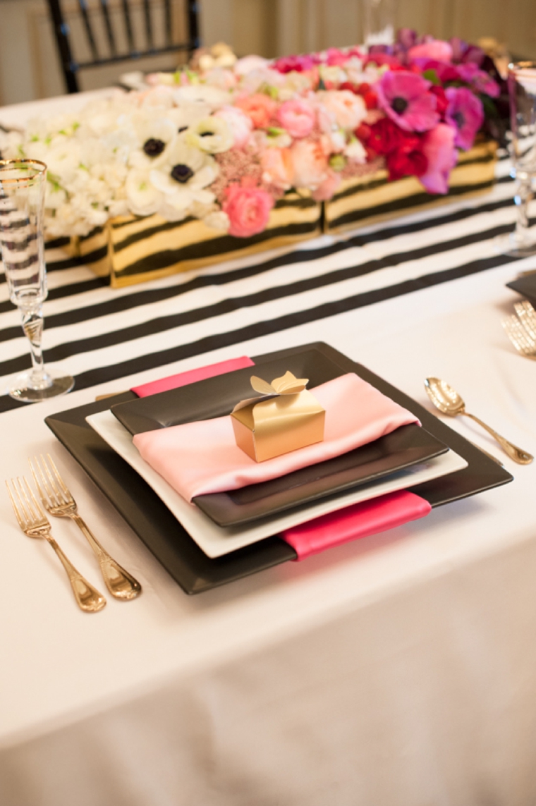 Modern Pink and Black Wedding Ideas via TheELD.com