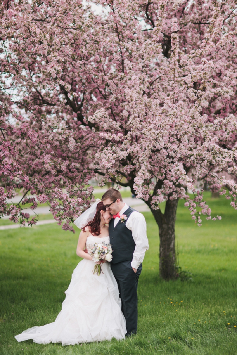 Rustic Peach and Green Farm Wedding via TheELD.com
