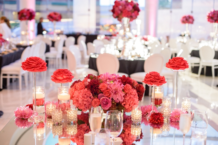 Modern Elegant Pink and Black Wedding  via TheELD.com