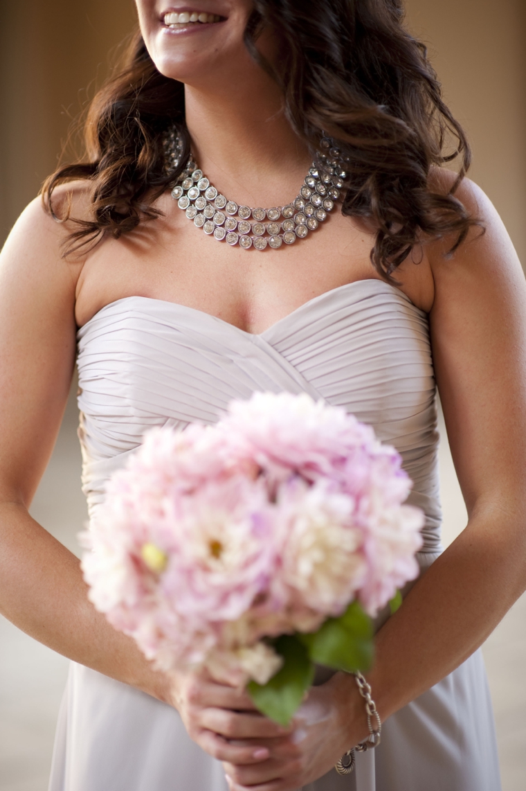 A Glamorous Silver & Blush Beach Wedding via TheELD.com