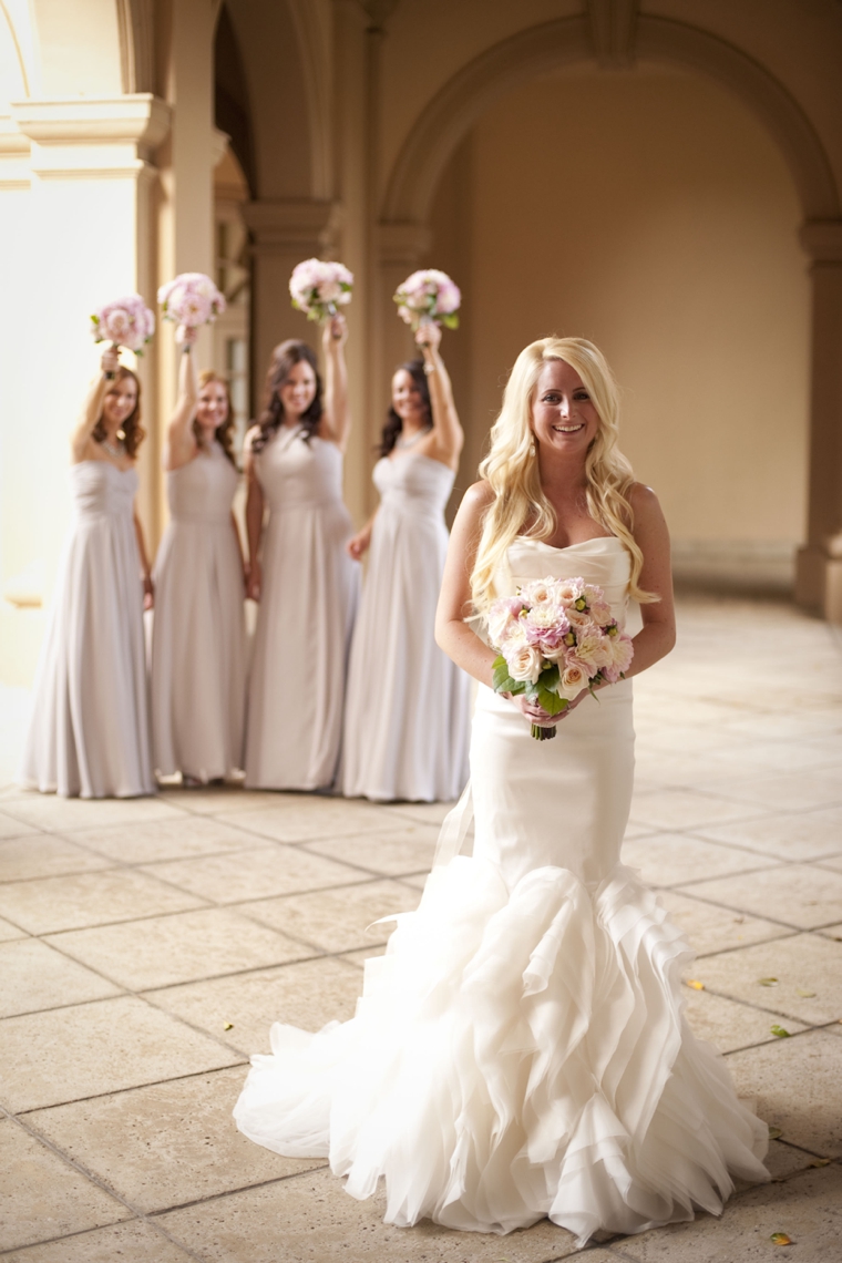 A Glamorous Silver & Blush Beach Wedding via TheELD.com