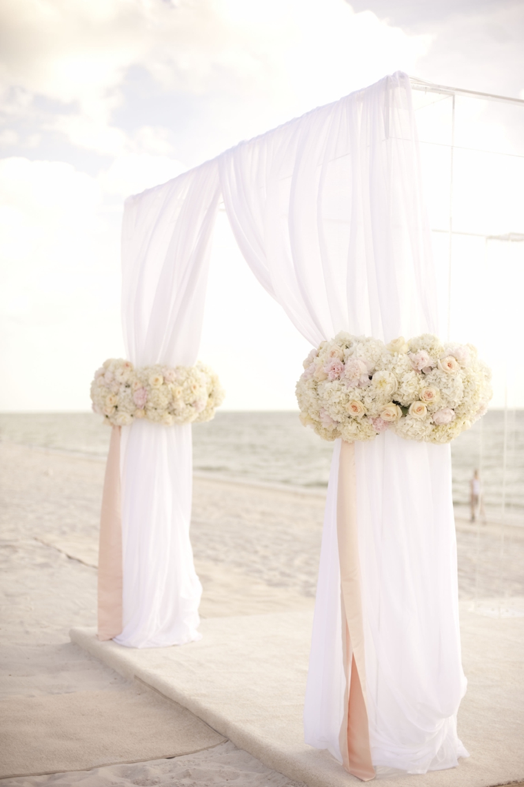 A Glamorous Silver & Blush Beach Wedding via TheELD.com