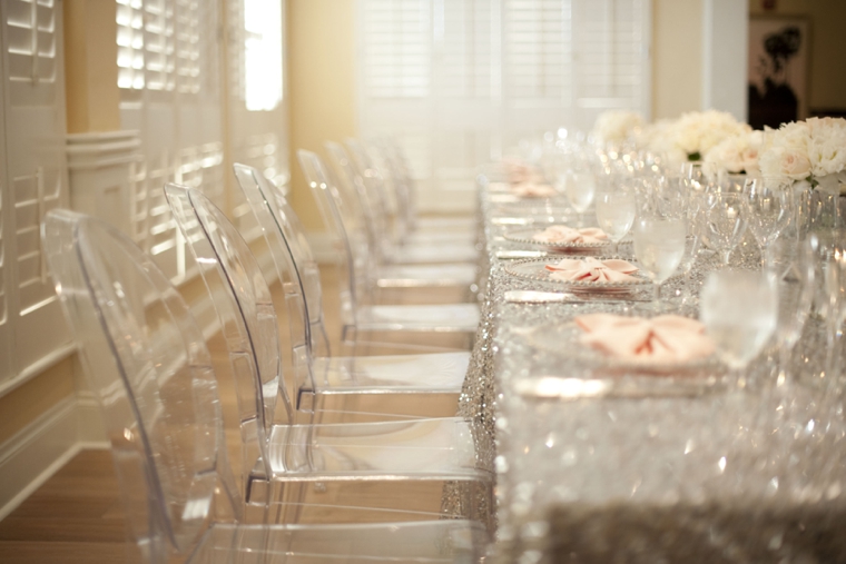 A Glamorous Silver & Blush Beach Wedding via TheELD.com