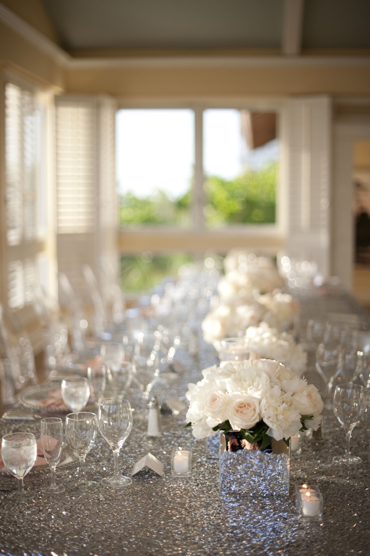 A Glamorous Silver & Blush Beach Wedding via TheELD.com