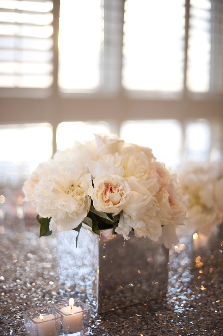 A Glamorous Silver & Blush Beach Wedding via TheELD.com