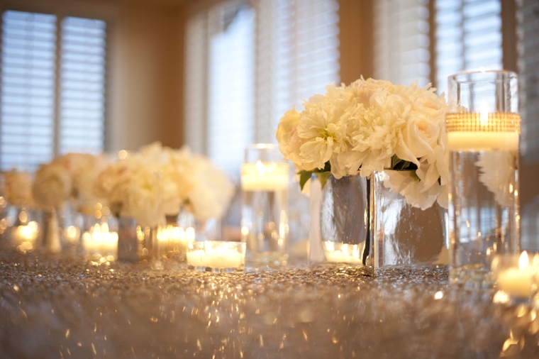 A Glamorous Silver & Blush Beach Wedding via TheELD.com