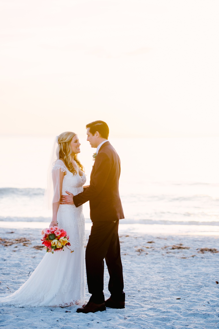 Eclectic Aqua and Coral Beach Wedding  via TheELD.com