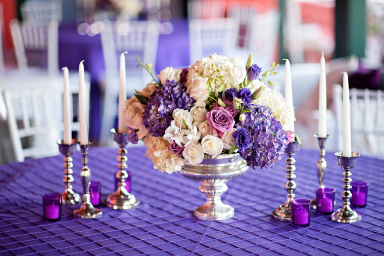 Modern Elegant Purple and White Wedding via TheELD.com