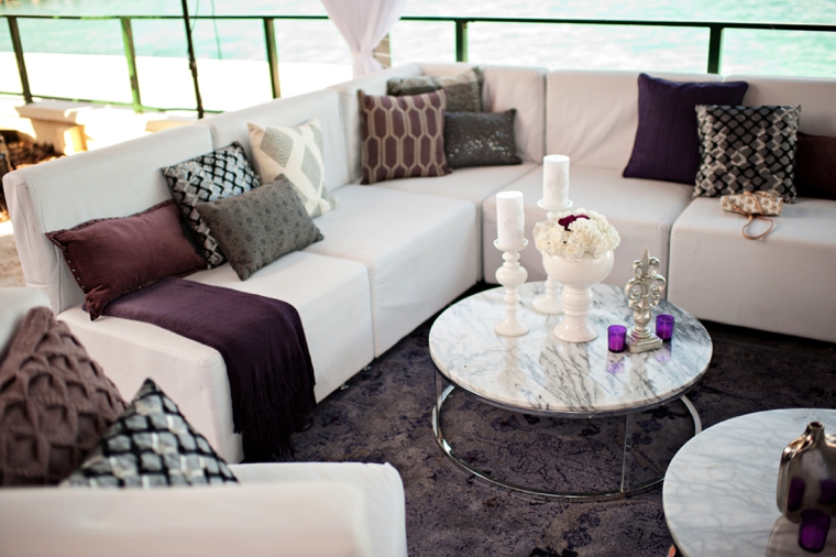 Modern Elegant Purple and White Wedding via TheELD.com