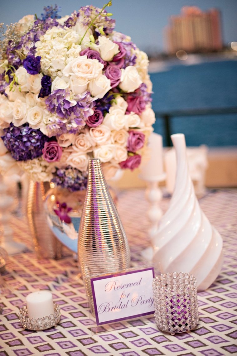 Modern Elegant Purple and White Wedding via TheELD.com