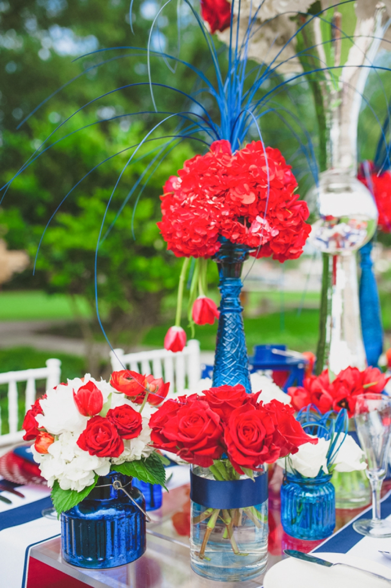 Eclectic Red, White, and Blue Wedding Ideas via TheELD.com