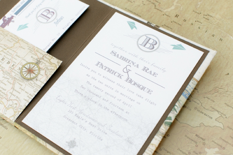 Vintage Modern Travel Inspired Wedding Ideas via TheELD.com