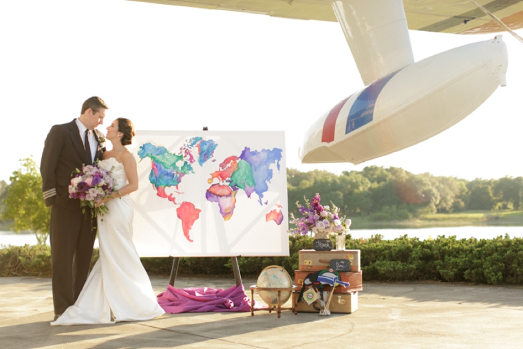 Vintage Modern Travel Inspired Wedding Ideas via TheELD.com