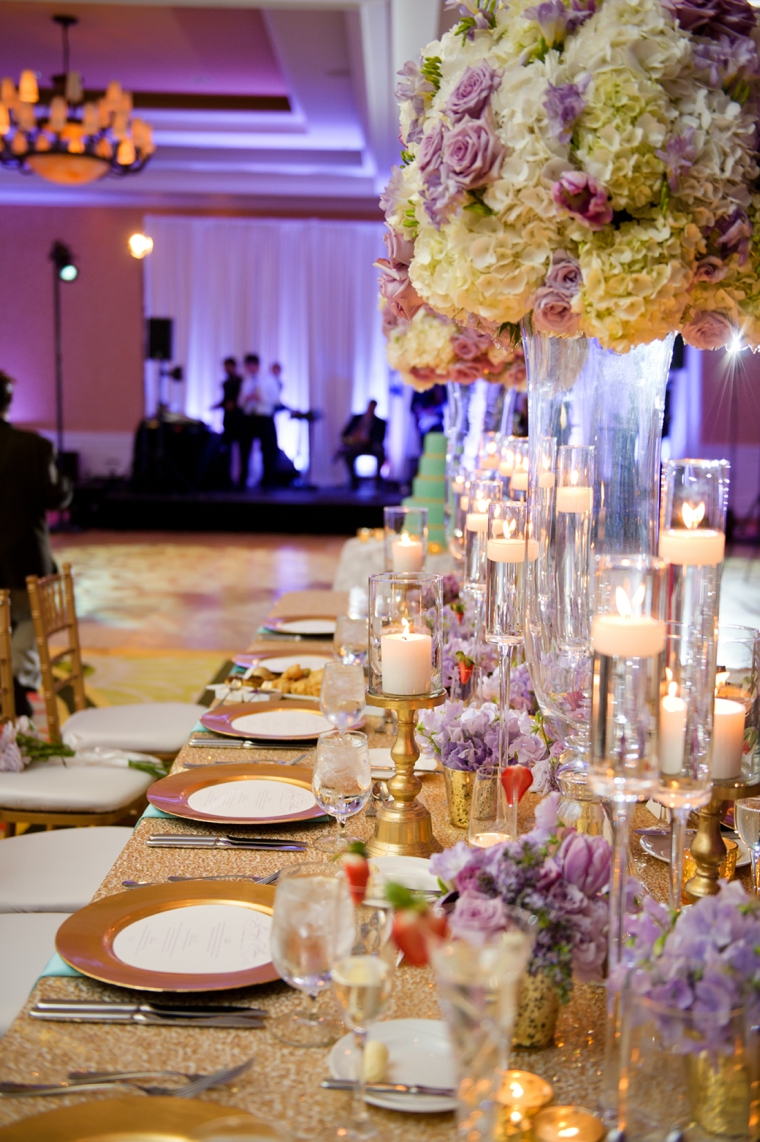 Chic Gold, Aqua, and Lavender Wedding via TheELD.com