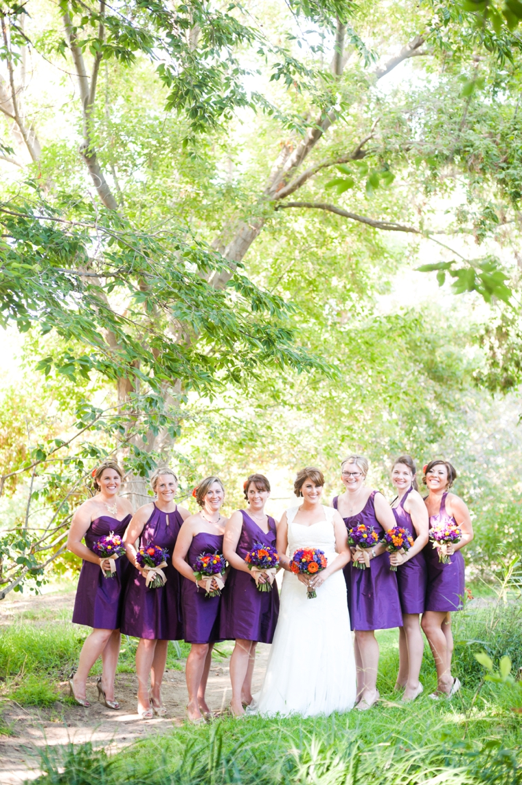 Purple and Orange Rustic Garden Wedding via TheELD.com
