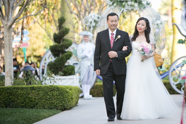 Aqua, Pink & Gold Disneyland Wedding  via TheELD.com