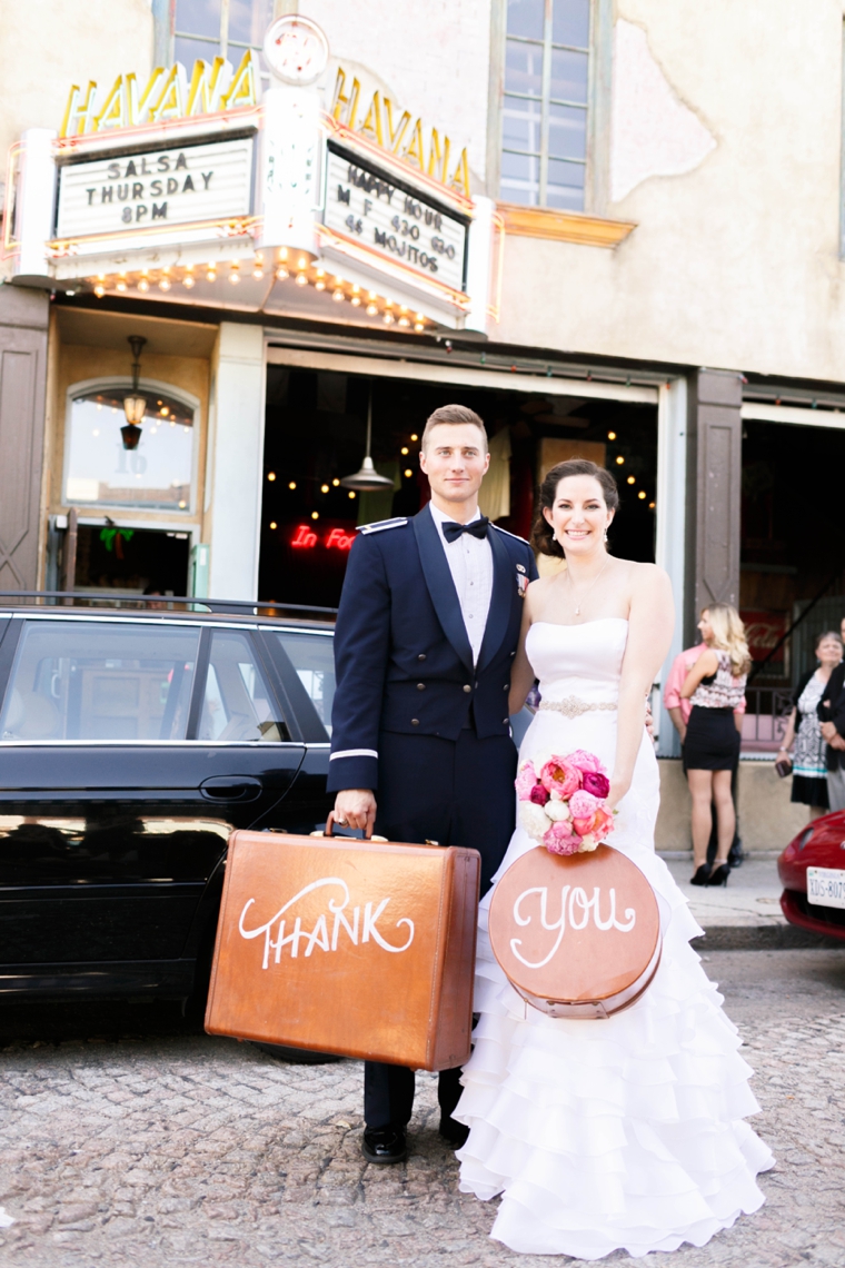 Pink & Orange Vintage Travel Themed Wedding via TheELD.com