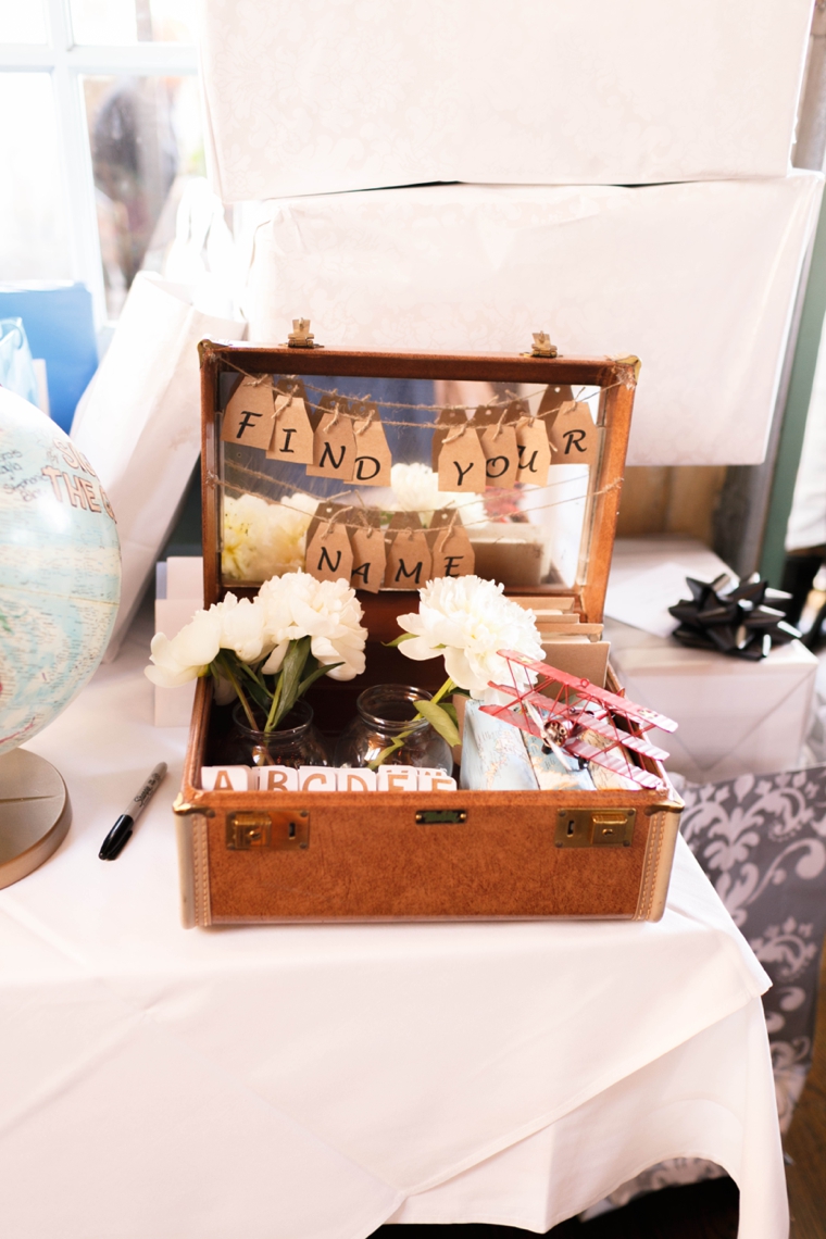 Pink & Orange Vintage Travel Themed Wedding via TheELD.com