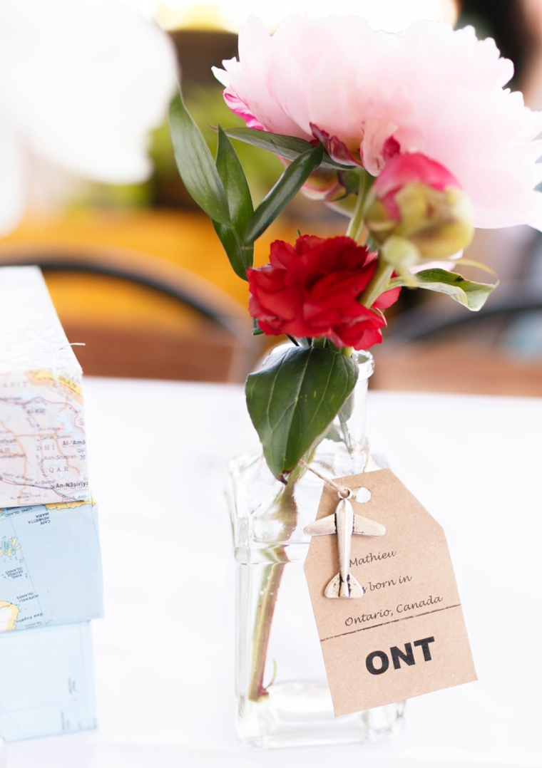 Pink & Orange Vintage Travel Themed Wedding via TheELD.com