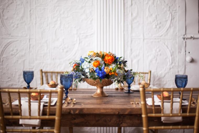 Mediterranean Inspired Orange & Blue Wedding Ideas via TheELD.com