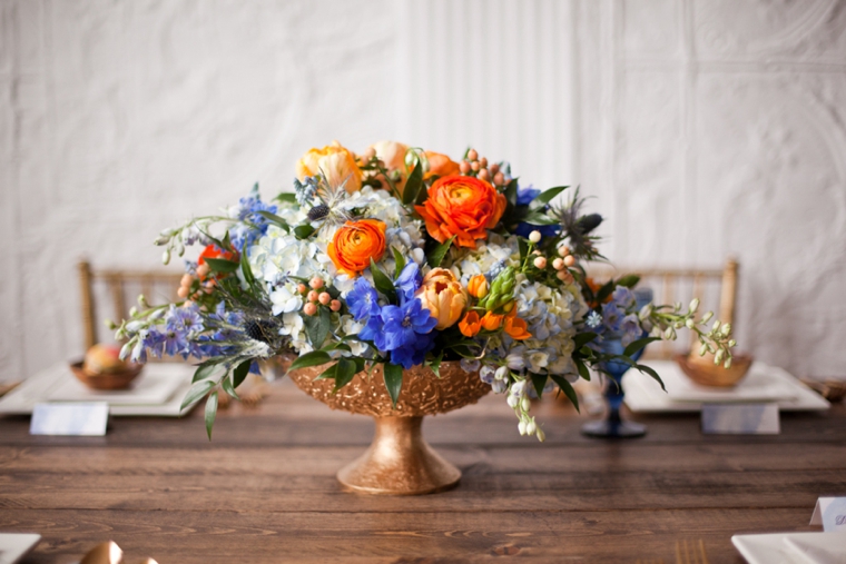 Mediterranean Inspired Orange & Blue Wedding Ideas via TheELD.com