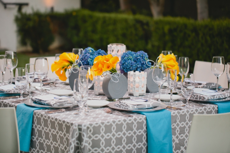 Modern Yellow and Blue Wedding Ideas via TheELD.com