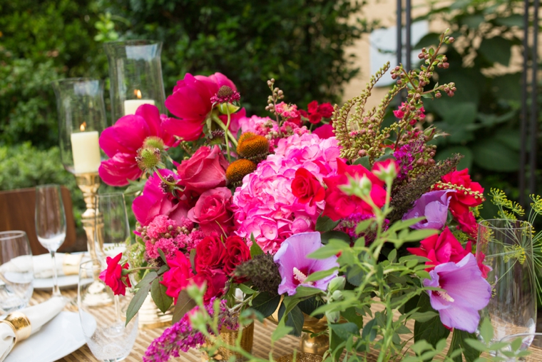 Pink and Red Wedding Farewell Brunch Inspiration via TheELD.com