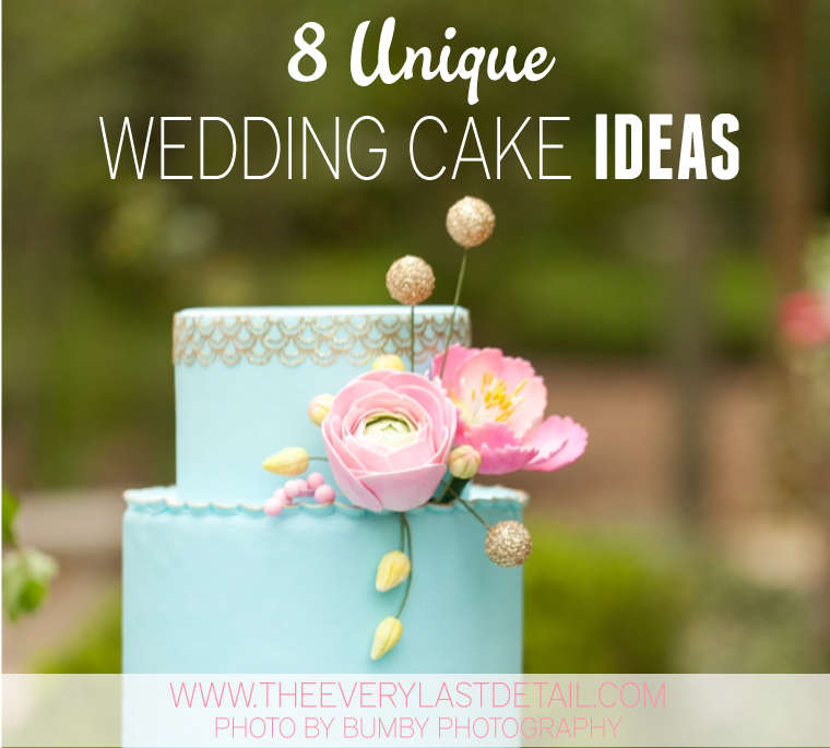 8 Unique Wedding Cake Ideas via TheELD.com