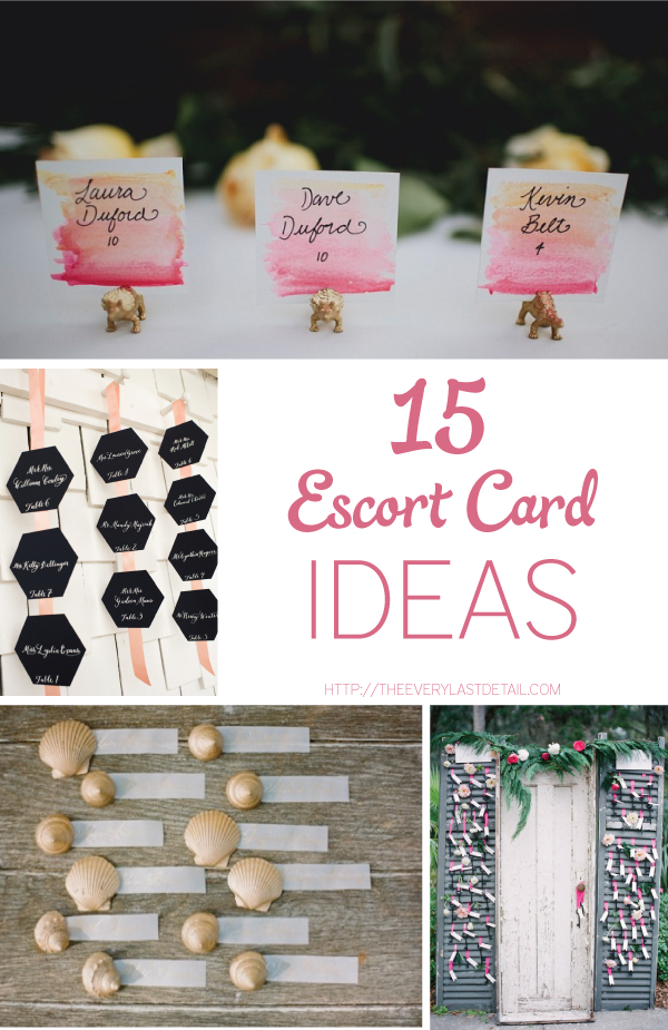 15 Escort Card Ideas via TheELD.com