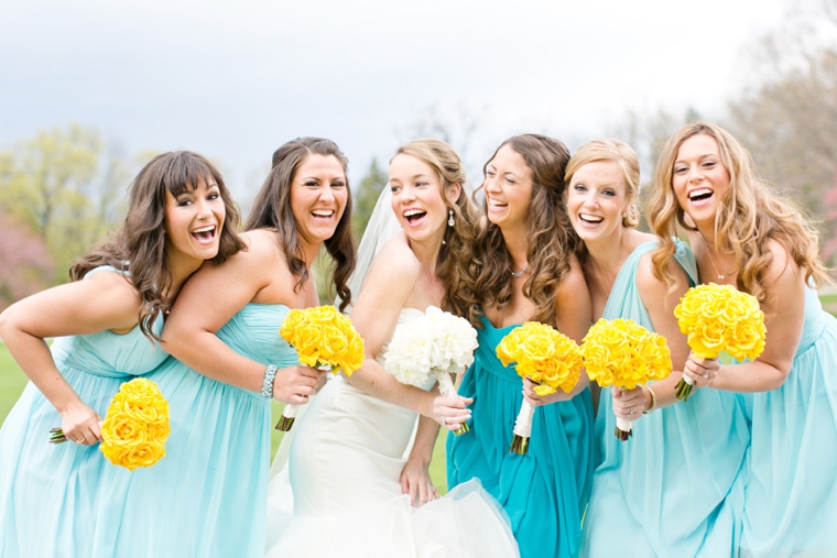 Baseball Themed Aqua and Yellow Wedding via TheELD.com