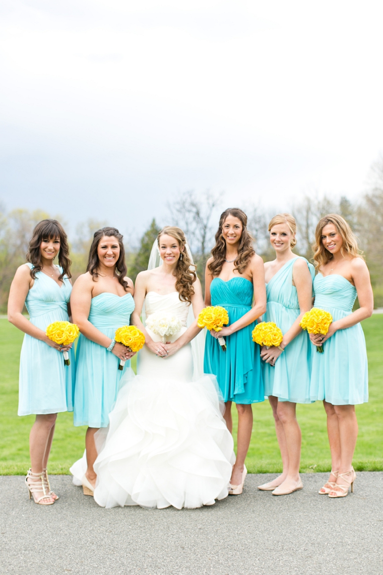 Baseball Themed Aqua and Yellow Wedding via TheELD.com