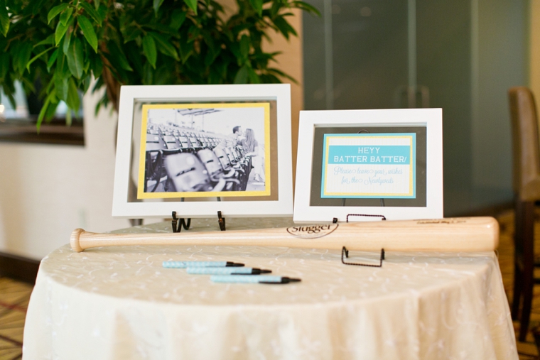 Baseball Themed Aqua and Yellow Wedding via TheELD.com