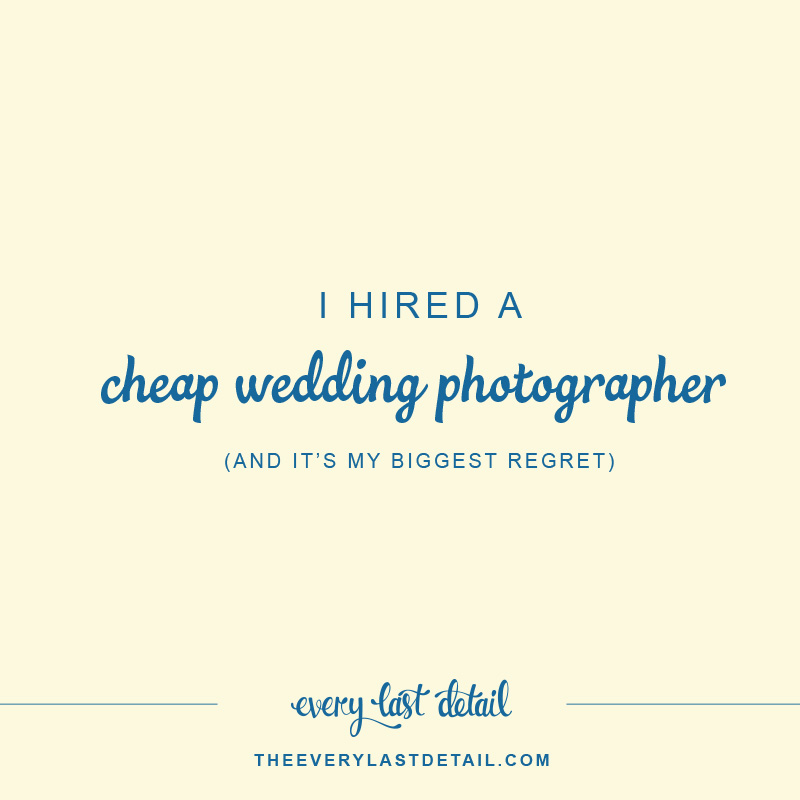I Hired A Cheap Wedding Photographer via TheELD.com
