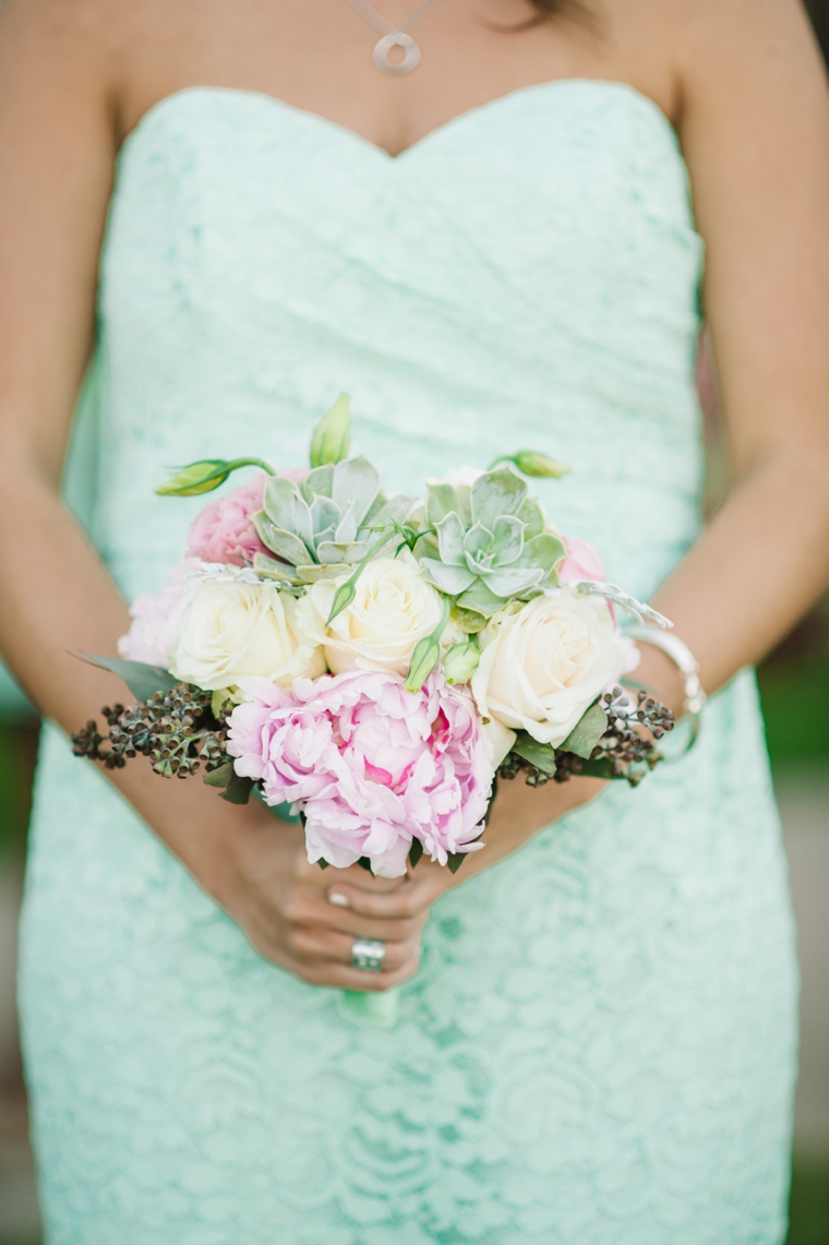 An Eclectic Mint and Pink Garden Wedding via TheELD.com