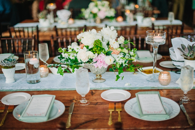 An Eclectic Mint and Pink Garden Wedding via TheELD.com